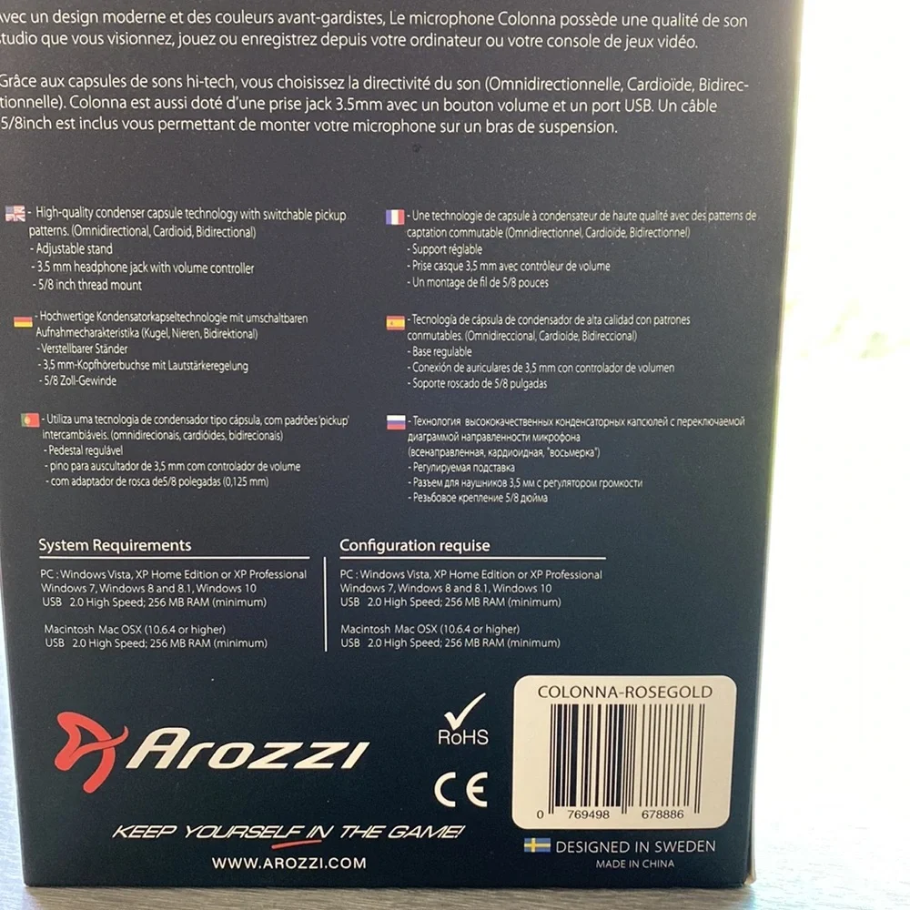 Brand New Never Opened Rose Gold USB Microphone